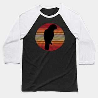 Autumn Retro Striped Parrot Silhouette Baseball T-Shirt